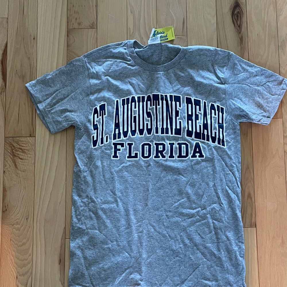 Delta Gray T-Shirt with Navy and White Graphic